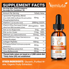 Vemluta liquid dropper showing easy-to-use dosing for convenient daily supplementation