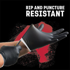 Venom Steel nitrile gloves with 2-layer protection for enhanced tear resistance in tough jobs.