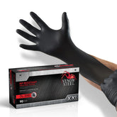 Venom Steel nitrile gloves with textured grip for secure handling during messy tasks.