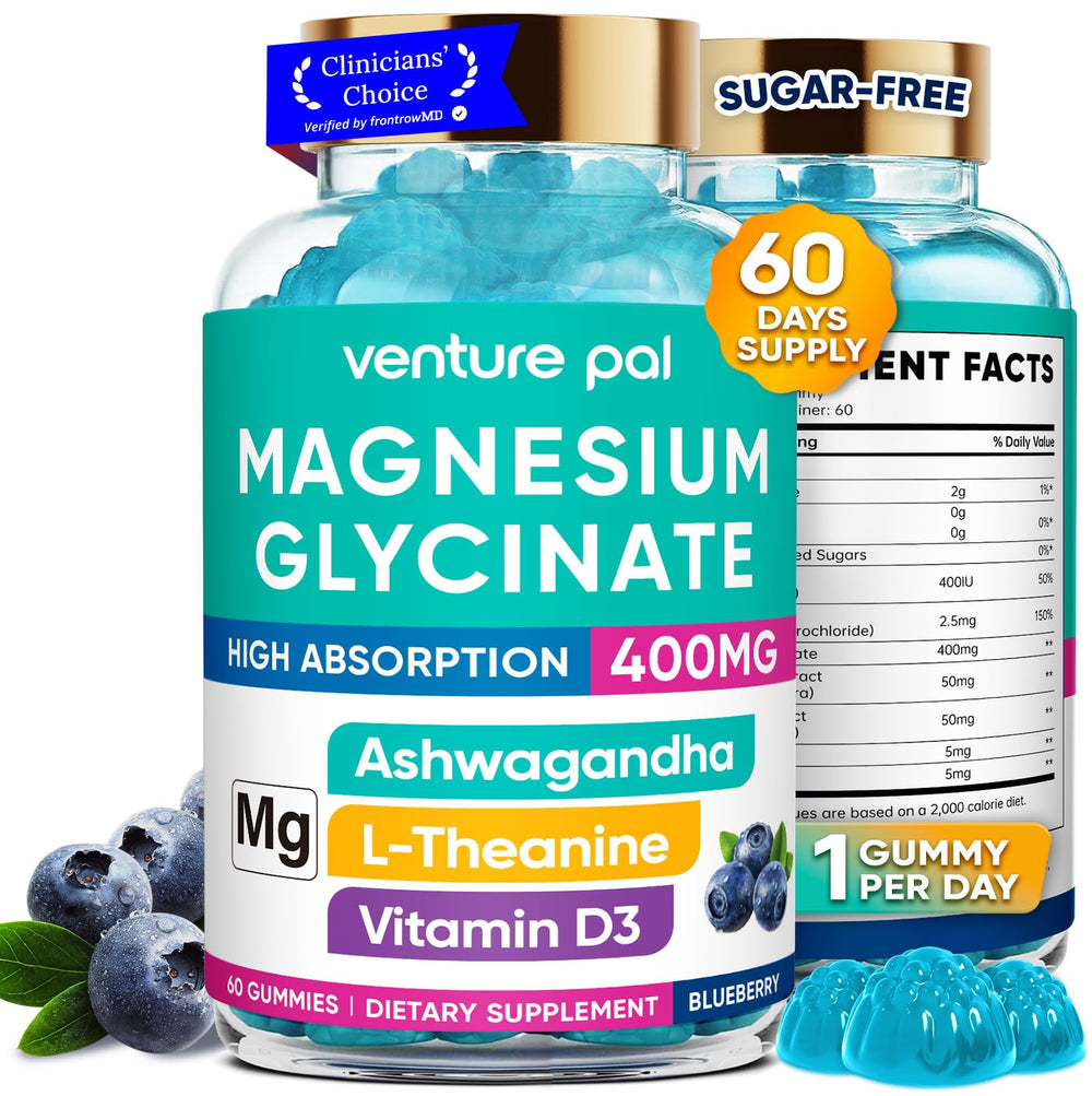 Venture Pal magnesium glycinate gummies bottle promotes daily calm and wellness.