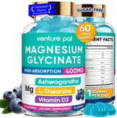 Venture Pal magnesium glycinate gummies bottle promotes daily calm and wellness.