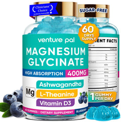 Venture Pal magnesium glycinate gummies bottle promotes daily calm and wellness.
