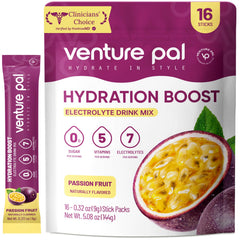 Venture Pal sugar-free electrolyte packets displayed for convenient on-the-go hydration