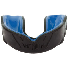 Venum Challenger mouthguard black/blue front view offers secure fit for training