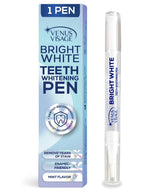 Venus Visage teeth whitening pen cap closeup shows precision design for easy use