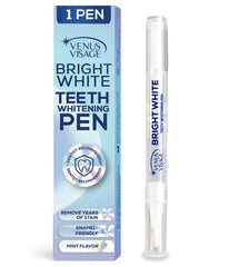 Venus Visage teeth whitening pen cap closeup shows precision design for easy use