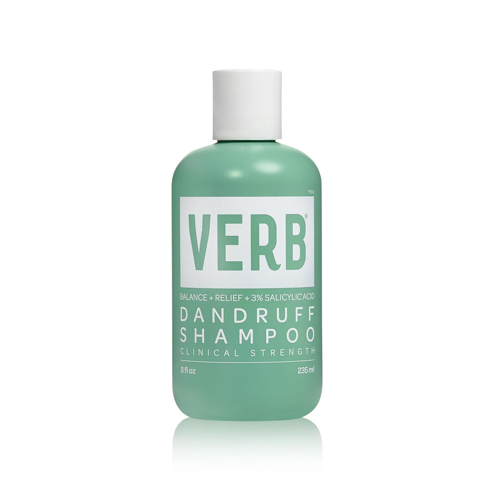 VERB Dandruff Shampoo bottle closeup highlights gentle cleansing and actives