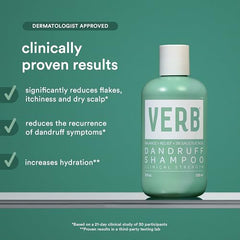 VERB Dandruff Shampoo foam demonstrates scalp-friendly lather for cleansing