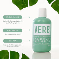 VERB Dandruff Shampoo scalp closeup shows soothed redness and reduced irritation