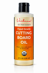 Verdana cutting board oil bottle 8oz applying on wood to condition and protect.