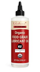 Verdana food-grade lubricant oil bottle pour demonstrates safe incidental food contact