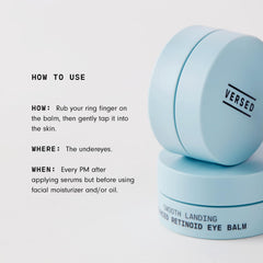 Versed Smooth Landing Eye Balm dispensing cap for easy nightly application