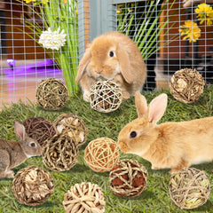 VESPRO brown skinless rattan ball offers durable chewing and exploration.