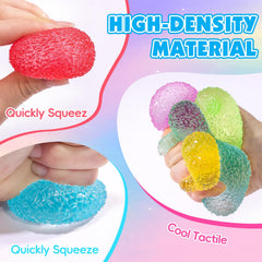 VESPRO gumdrop stress ball in hand squeezable toy to improve grip and concentration