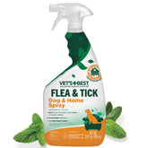 Vet's Best Indoor Flea & Tick Spray bottle front view for pet-safe home pest control.