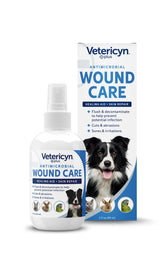Vetericyn Plus Dog Wound Spray applied to a small cut for gentle cleansing.