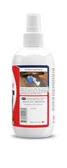 Close-up of Vetericyn Plus spray targeting an inflamed hotspot on a dog
