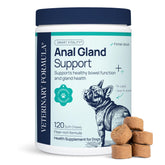 Veterinary Formula Anal Gland Support packaging shown for dogs promoting routine comfort.