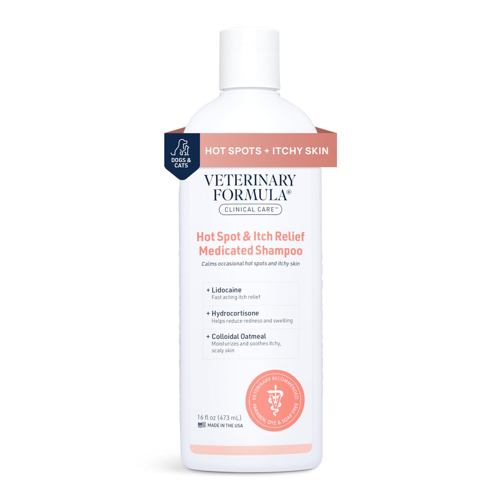 Veterinary Formula Clinical Care bottle pour for quick hotspot relief.
