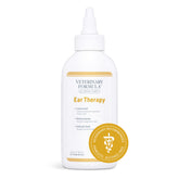 Veterinary Formula Ear Therapy bottle closeup for gentle ear cleaning and odor reduction.