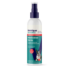 Vetnique DermaBliss bottle front showing trusted veterinary formula for clean, manageable skin.