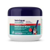 Vetnique Dermabliss wipes with chlorhexidine 2% for skin care.