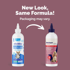 Vetnique Oticbliss active-ingredients-visual highlights antiseptic and antifungal action.