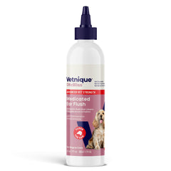 Vetnique Oticbliss ear cleaner pour shows effective cleansing for yeast-prone ears