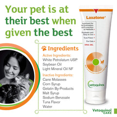 Vetoquinol Laxatone cat paws ready for daily lubricant application.