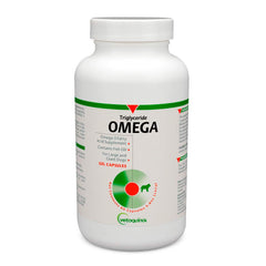 Vetoquinol Triglyceride Omega-3 for dogs bottle supporting healthy skin and coat.
