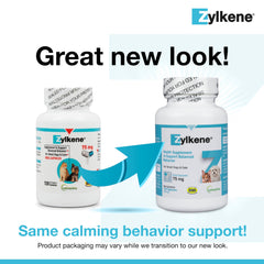 Vetoquinol Zylkene capsules closeup highlighting easy daily administration.
