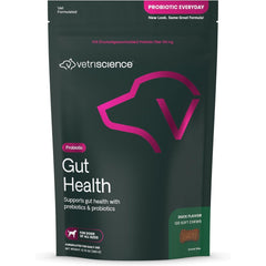 VetriScience Gut Health Chews bottle for daily canine digestive support.
