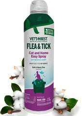 Vet's Best natural flea and tick spray bottle with cotton spice scent for cats.