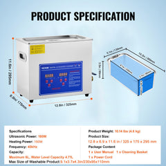 VEVOR 6L cleaner side panel highlights robust construction for professional use