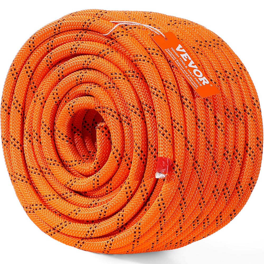 VEVOR double braided rope 120ft orange-black for durable outdoor tasks.