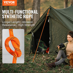 Close-up of outer fibers on VEVOR rope showing robust texture