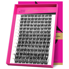 VEYESBEAUTY lash clusters for fluffy 3D volume and easy application.