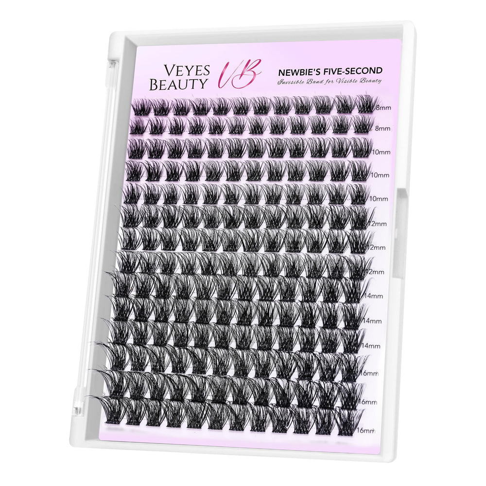 VEYESBEAUTY Siren cluster lashes in 8–16 mm for versatile volume.