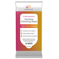 vH essentials feminine wipes 32ct pack for daily balanced cleansing and freshness