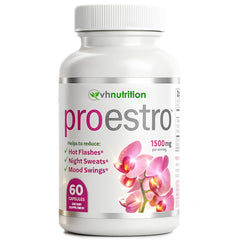 VH Nutrition PROESTRO bottle front view with easy-to-swallow capsules for daily balance