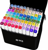 VIBEX 80-color markers set on desk for quick creative sketches.