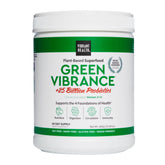 Vibrant Health Green Vibrance jar showing a vegan greens blend for daily nutrition.