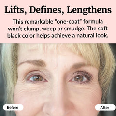 Lash swatch in soft black for natural everyday look.