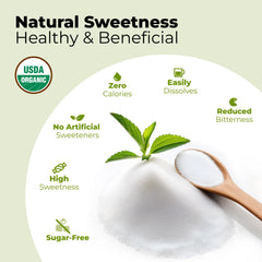 Viccoky Stevia Powder dissolving in tea for calorie-free flavor.