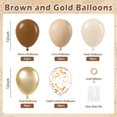 Vicduotex brown 12inch balloons ideal for versatile baby shower or birthday decor.