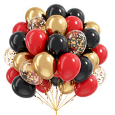Vicduotex red black gold balloons pack ready for 60-piece party decor