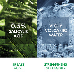 VICHY Normaderm gel-texture close-up shows quick lather and refreshing cleanse.