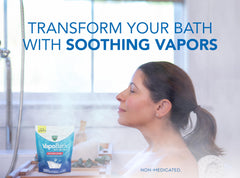 Vicks VapoBath salts dissolve for a calming soak in water