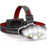 Victoper headlamp eight LEDs for bright night visibility