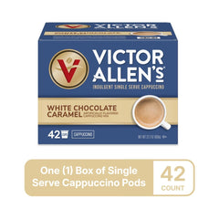 Victor Allen's cappuccino in cup ready to enjoy at home.
